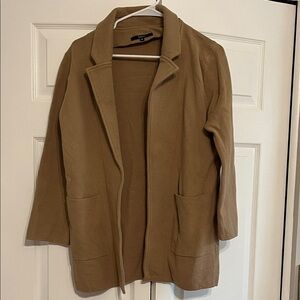 Quince Camel Open-Front Trench Coat